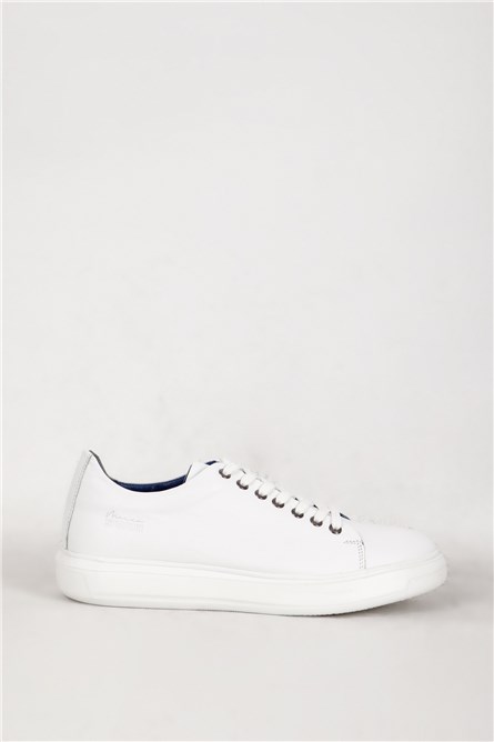 Sapatos casuais masculinos de couro genuíno 17009 - Branco #388620