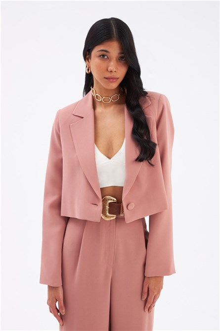 Jaqueta Curta Feminina - Rose de cinza #331716