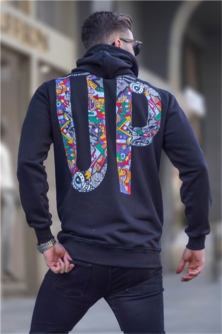 Moletom com capuz masculino 6040 - Preto #361942