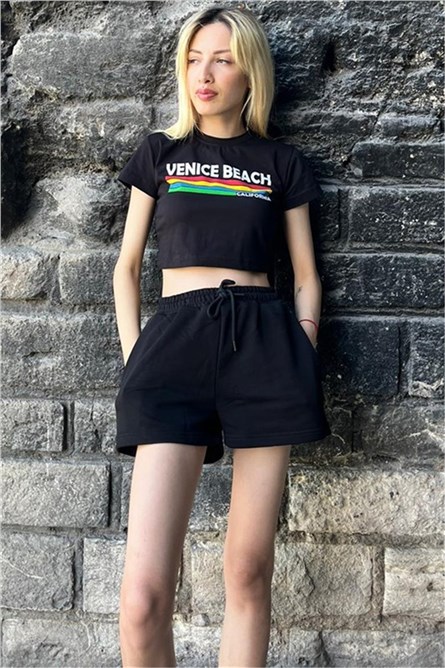 Top curto feminino MG1535 - preto #334350