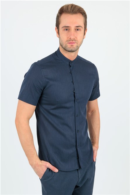 Camisa justa masculina - Azul escuro #268717