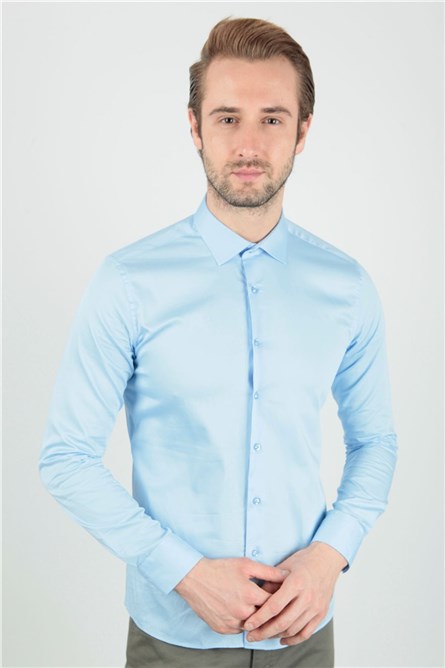 Camisa Masculina de Manga Longa - Azul #268640