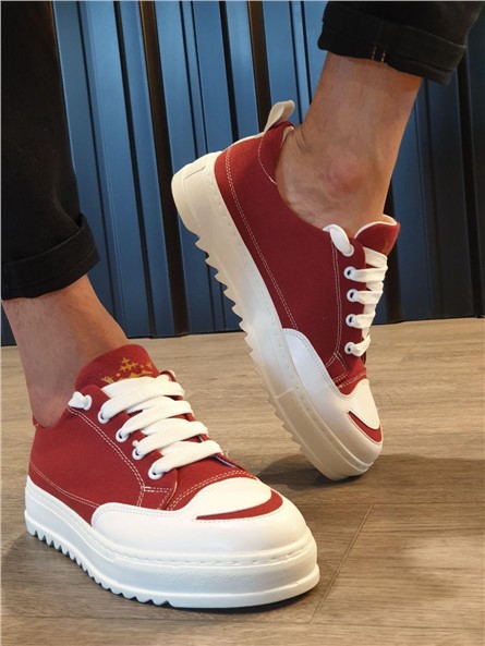 Sapatos Masculinos com Cadarços SLW-021 - Borgonha #371343