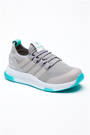 Scarpe da ginnastica per bambini Tbqnt - Grigio chiaro con verde 303488