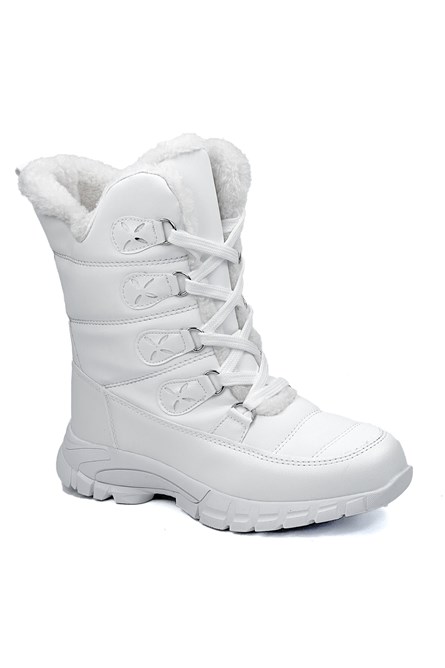 Botas femininas de neve com forro quente 189 - brancas #403376
