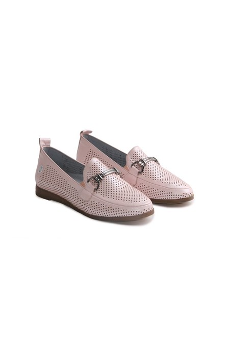 Sapatos femininos de couro genuíno 445-Z - Rosa #317799