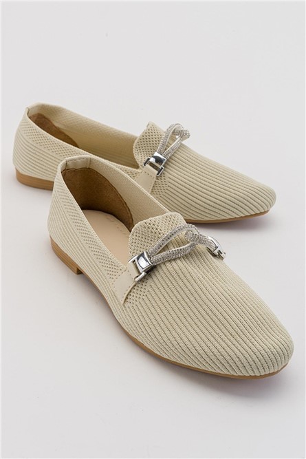 Sapatilhas têxteis femininas - Bege #381791