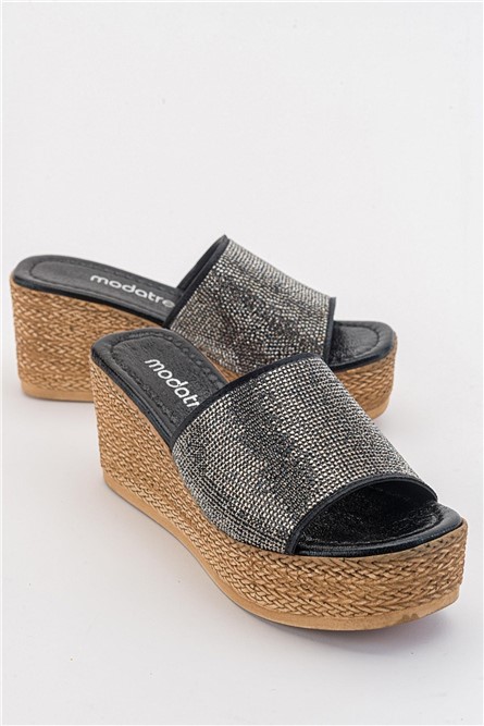 Chinelos femininos com sola completa - Preto #381891