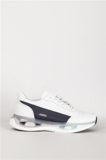 Sapatos casuais masculinos de couro genuíno 152 17346 - Branco #388084