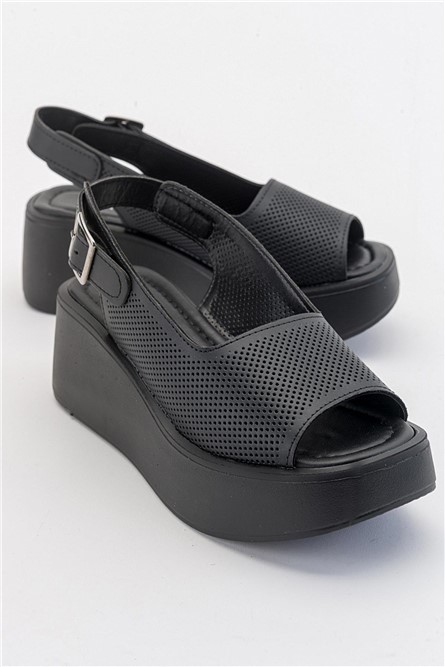 Sandálias Femininas com Sola Completa - Pretas #381895