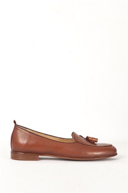 Sapatos femininos de couro genuíno 04010 - Taba #386140