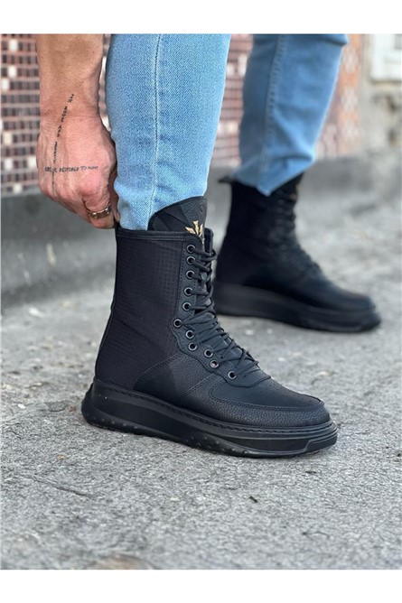 Botas Masculinas com atacadores WG012 - Pretas #364975