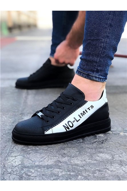 Sapatos casuais masculinos WG027 - preto com branco #317207