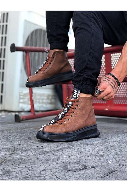 Botas casuais masculinas com cordões WG03 - Taba #362643