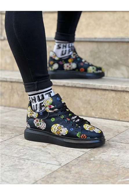 Sapatos casuais masculinos Wagoon com cadarço WG501 - preto #367325