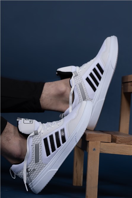 Muške sportske cipele 001222 - bijele s crnim #402283