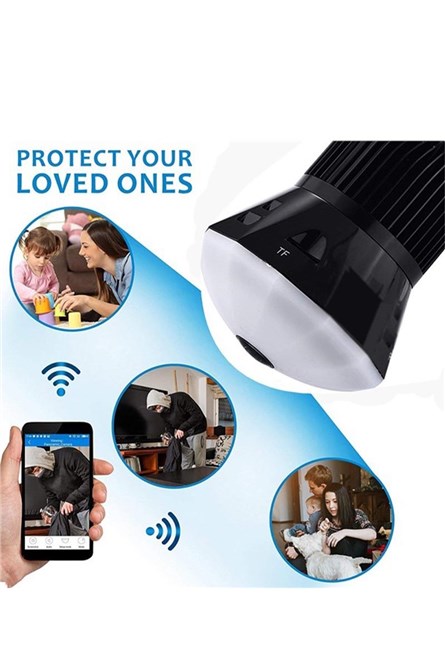 (WİFİ) Câmera de lâmpada elétrica