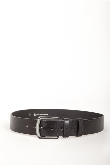 Cintura sportiva da uomo in vera pelle 514 - Nera #406396