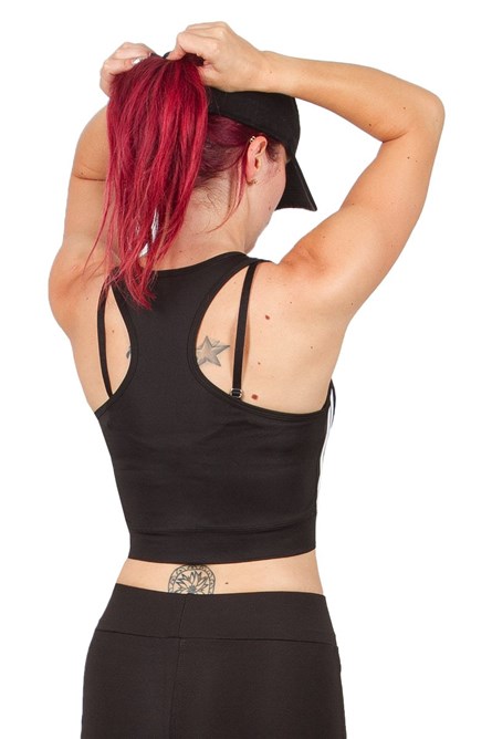 Conjunto de shorts femininos com top curto - Preto #9979477