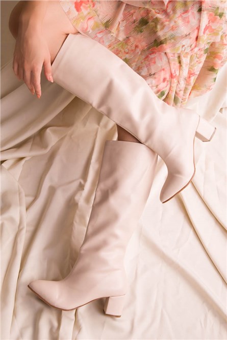 Botas femininas de salto alto - brancas 988104 #271959