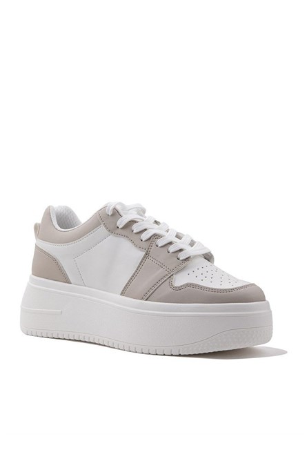 Calçados esportivos femininos - vison com branco #324903