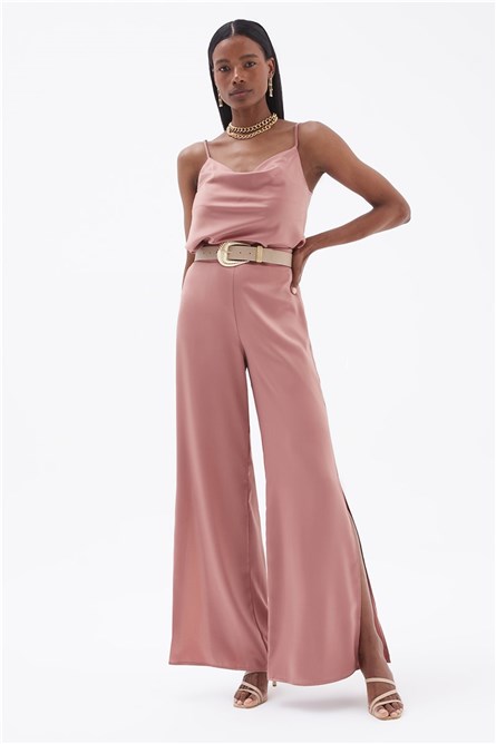 Calças femininas de cetim -Cinzas de Rosas #332926