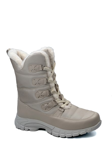 Botas femininas de neve com forro quente 189 - bege #403377