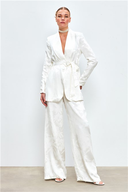 Calça Feminina de Perna Larga - Cru #411297