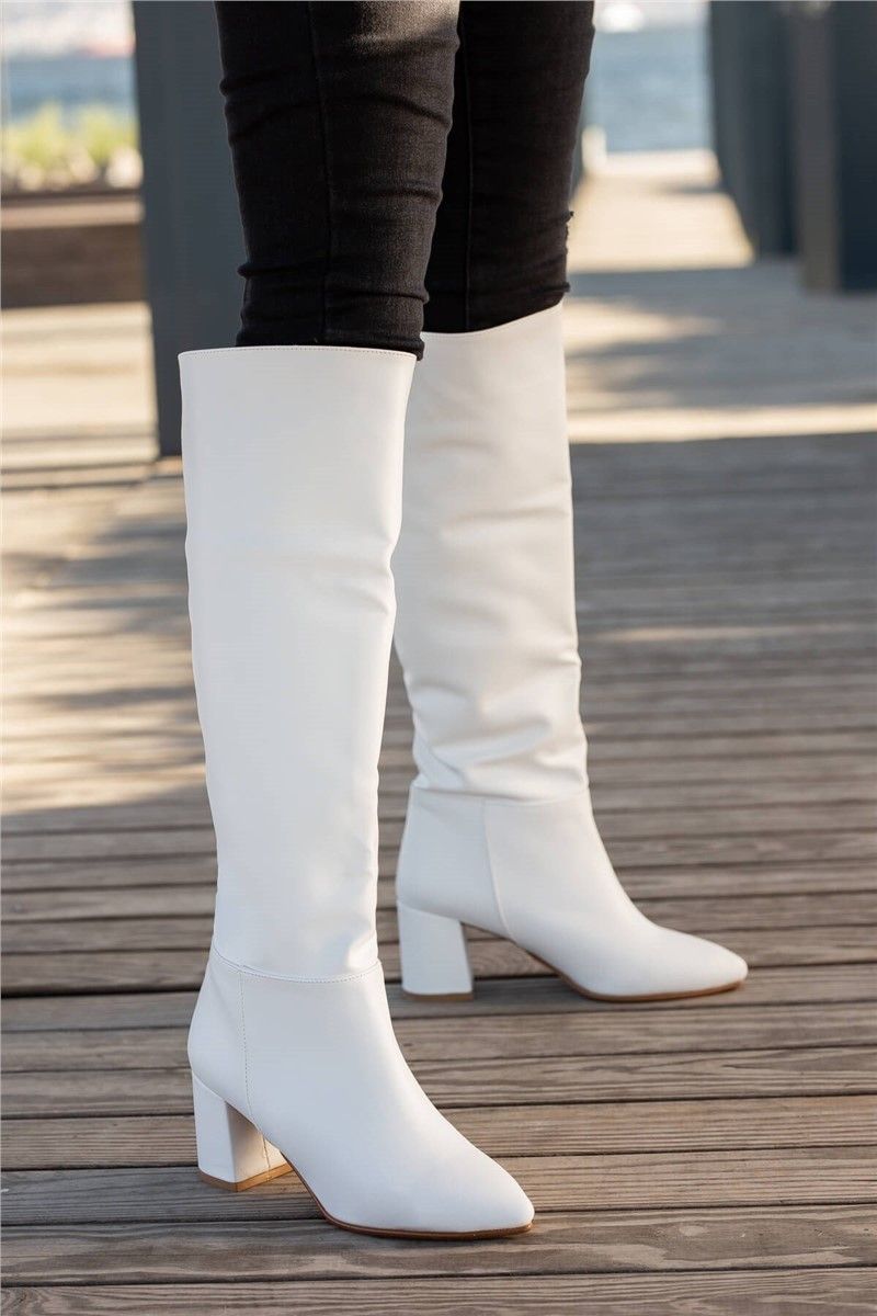 Stivali con tacco da donna - Bianco #361458