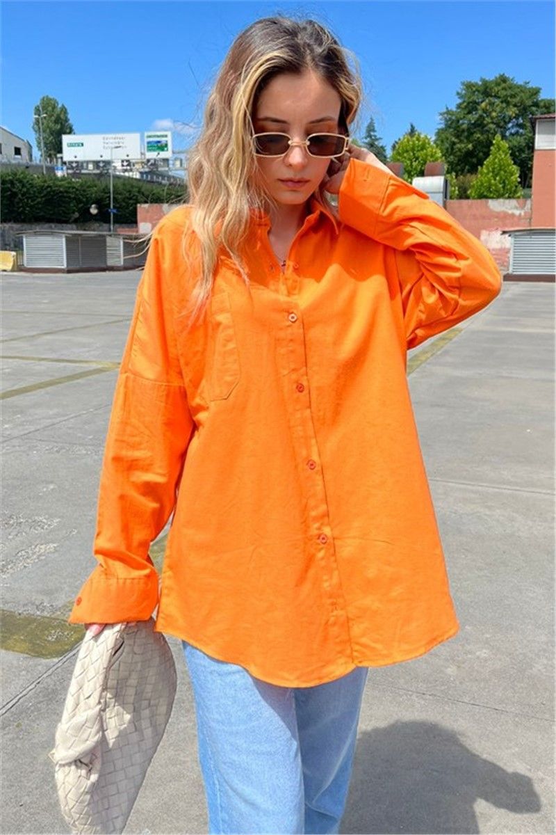 Camicia oversize da donna MG1530 - Arancione #333690