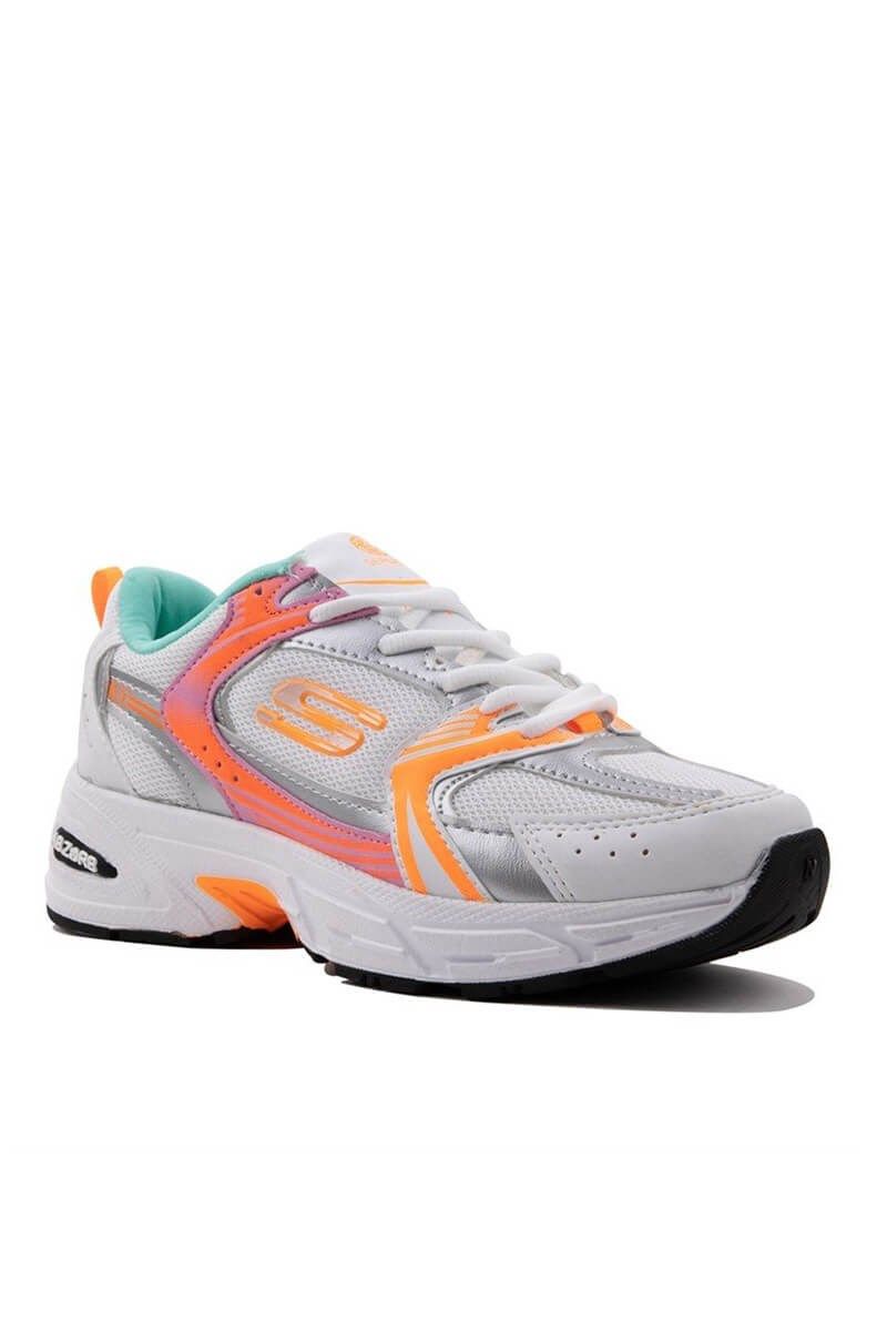 Unisex Sports Shoes - White with Orange #333394