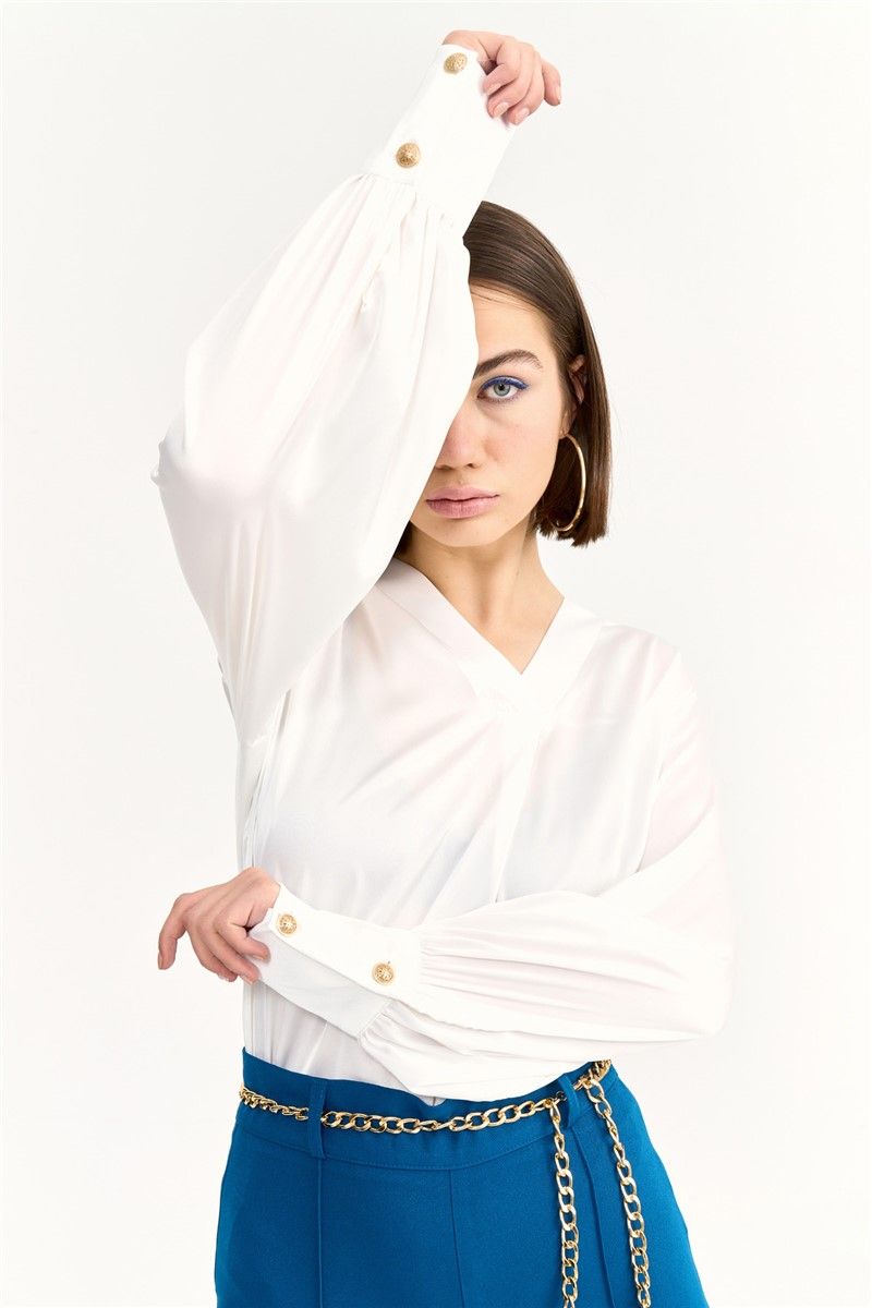 Women's satin blouse - Ecru #327268