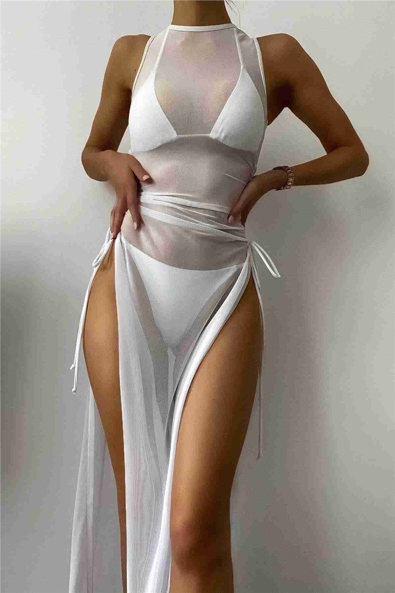 Ženska pareo-haljina za plažu - bijela #385794