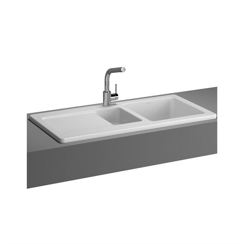 VitrA Arkitekt Double Kitchen Sink 100cm - White #341238