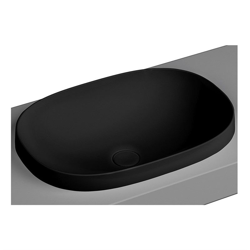 VitrA Frame Oval Countertop Washbasin 56cm - Black #337425