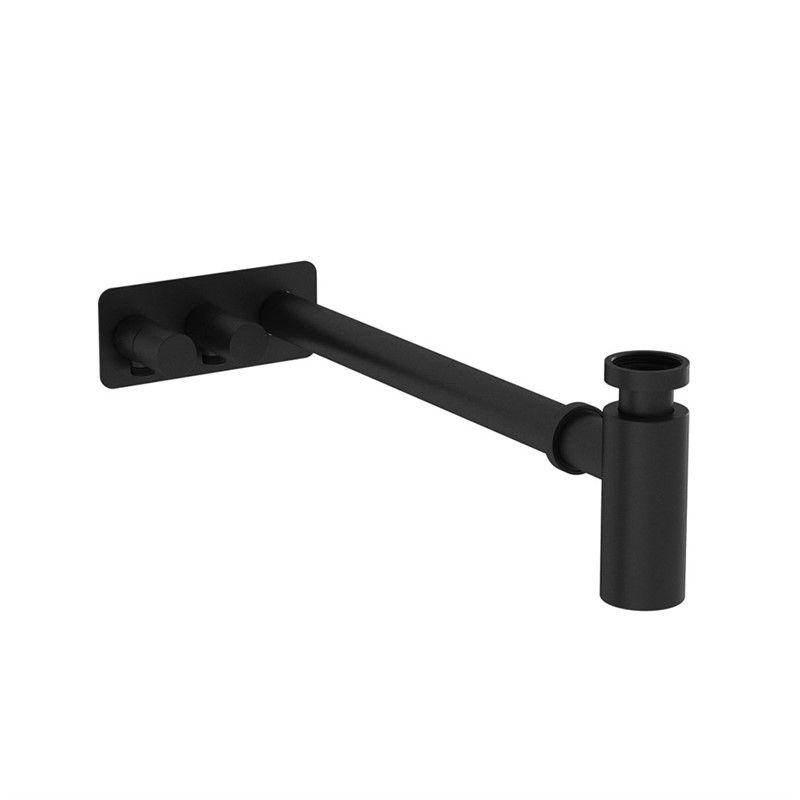 VitrA Origin Sink trap set with asymmetric rosette - Matt black #340714