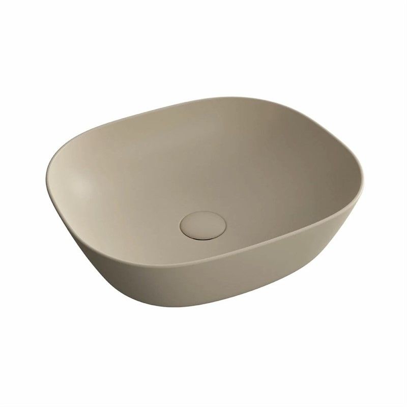 VitrA Plural Countertop Square Washbasin 45cm - Matte Beige #345124