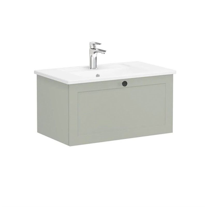 VitrA Root Classic Base cabinet with sink 80 cm - Matte green #353910