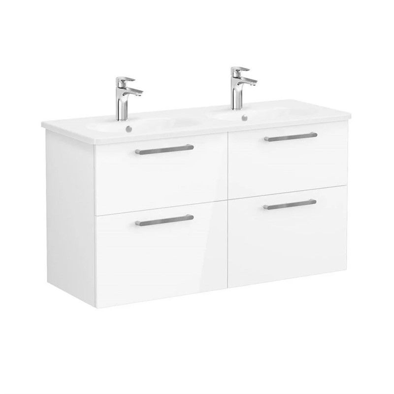 Vitra Root Dört Base cabinet with round sink and 4 drawers 120cm - White #355045