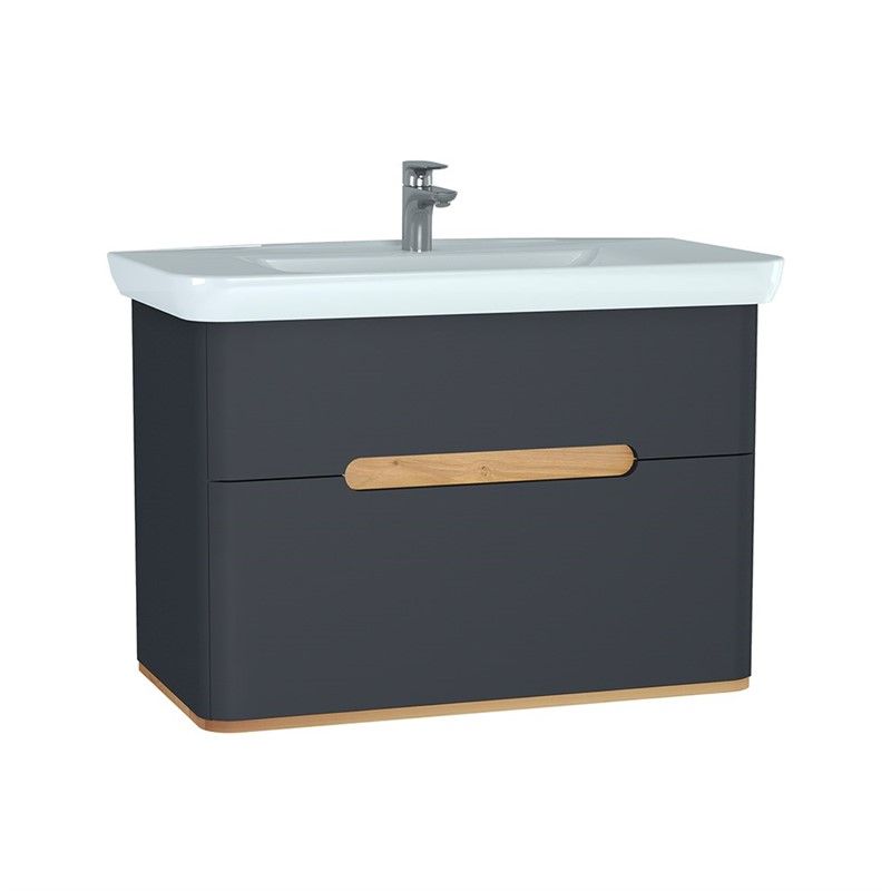 VitrA Sento Bathroom Base Cabinet 100cm - Anthracite #339068