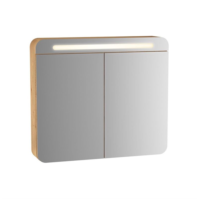 VitrA Sento Cabinet with LED Mirror 80cm - Light Oak #339098