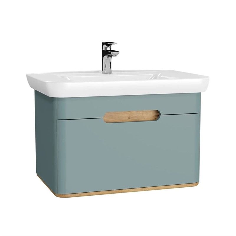 VitrA Sento Lower sink cabinet with drawers 80cm - Matte Fjord Green #353467