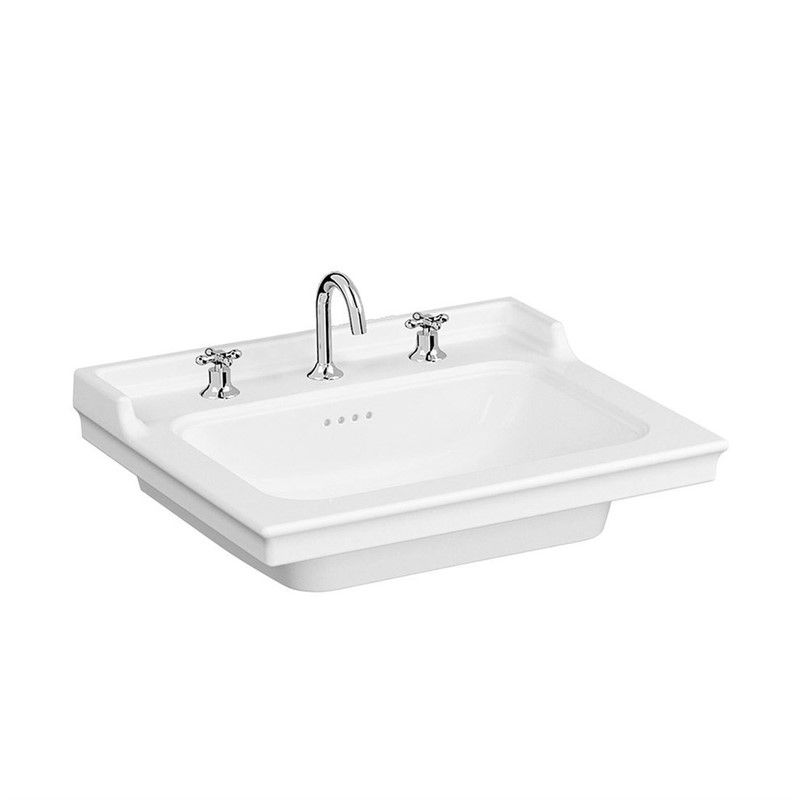 VitrA Valarte Shelf Three-Hole Faucet Washbasin 65 cm - White #338781