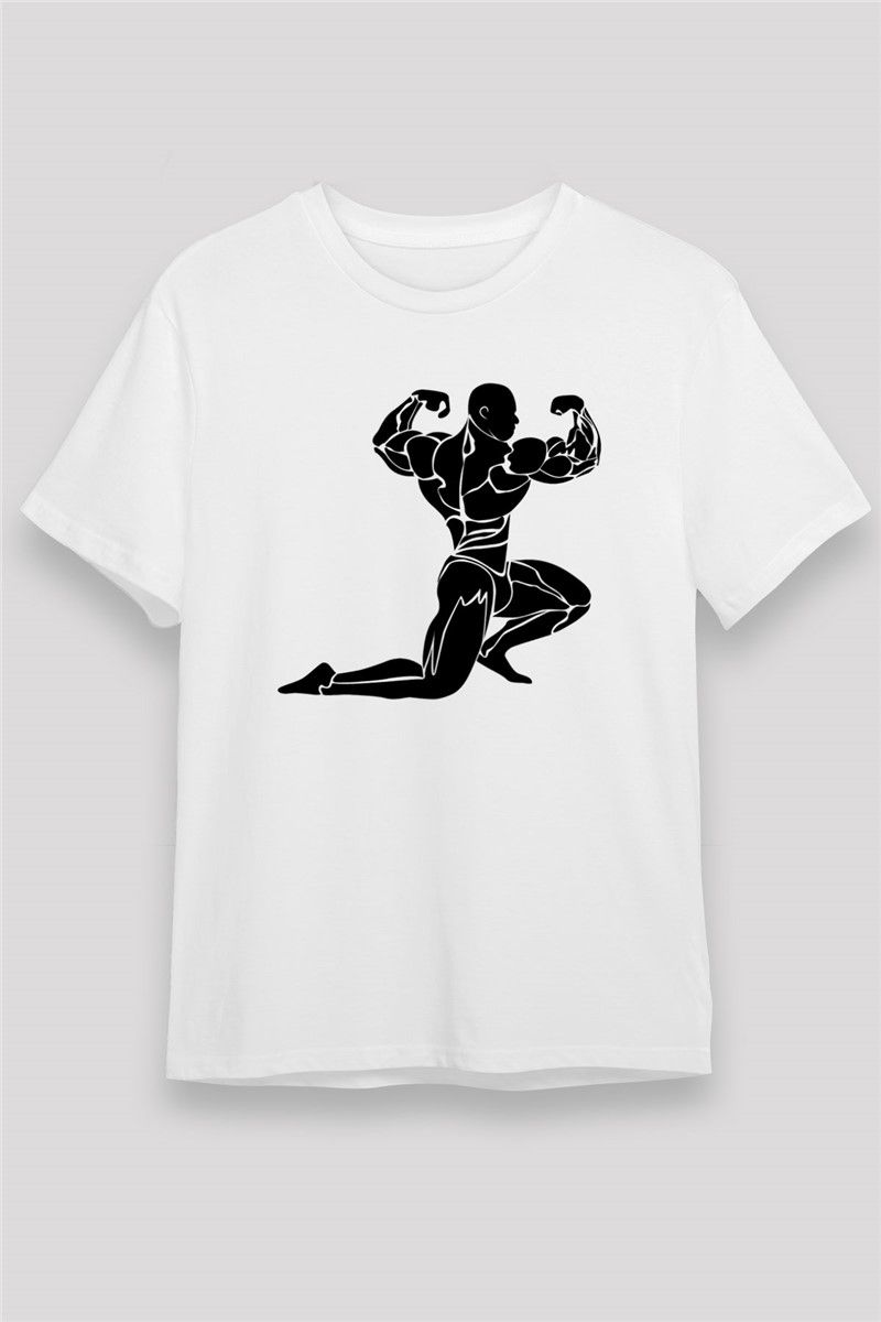 Unisex Print T-Shirt - White #372224