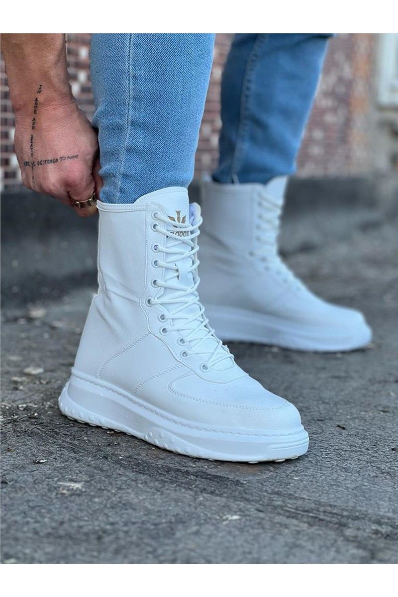 Men's Lace Up Boots WG012 - White #364977