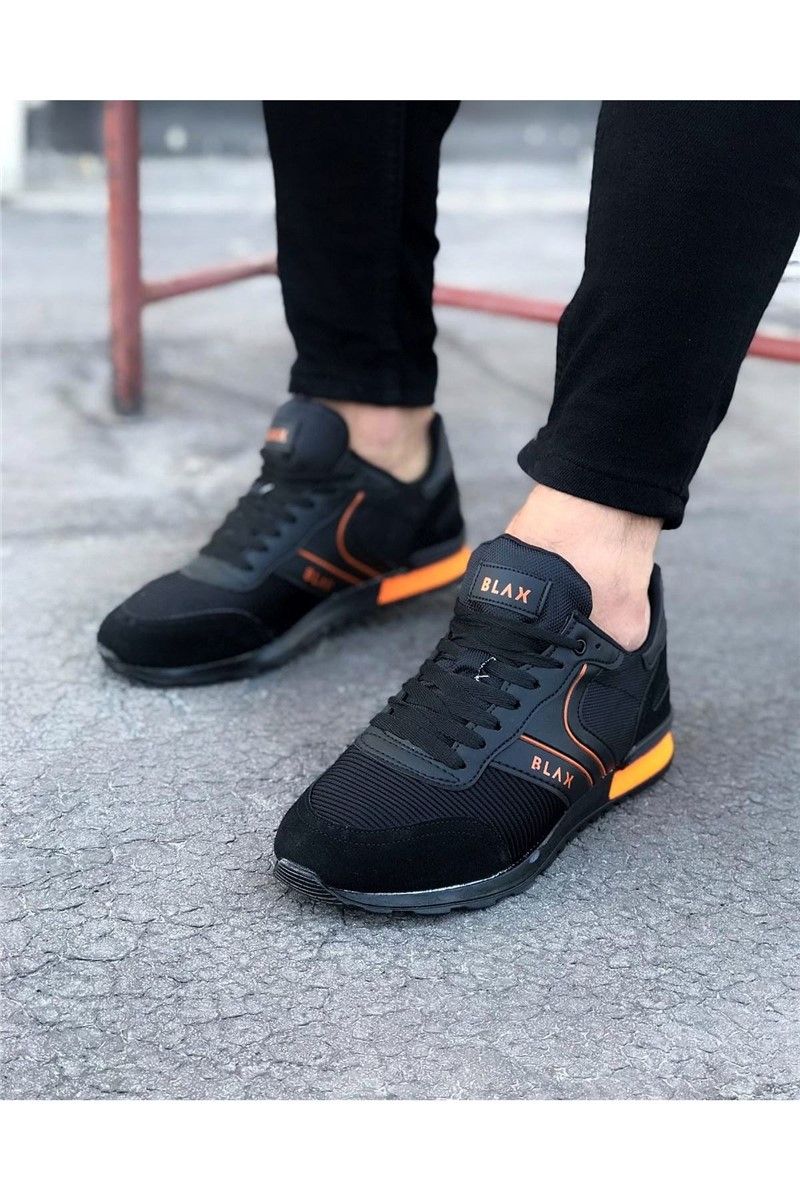 Muške sportske cipele WG014 - crne s narančastom # 317017