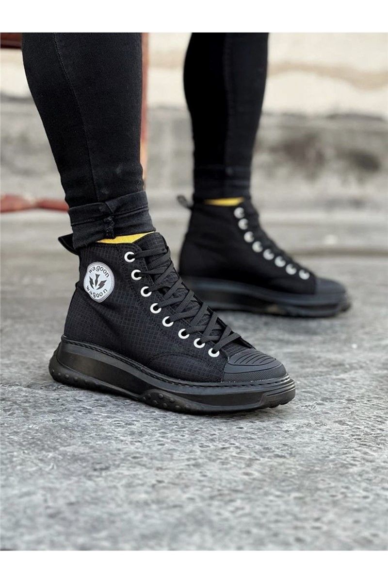 Wagoon muške svakodnijevne cipele na vezanje WG017 - crne #367860