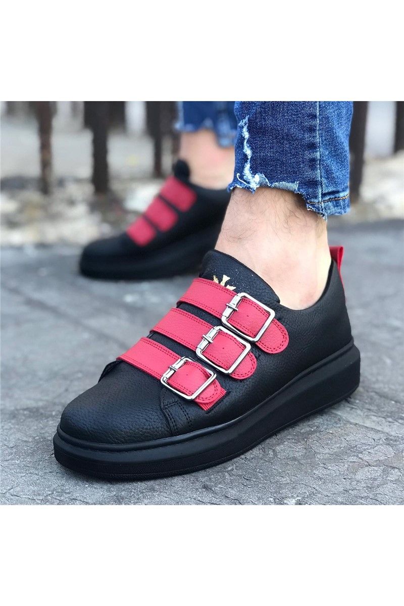 Muške cipele WG050 - crne s crvenom # 317154