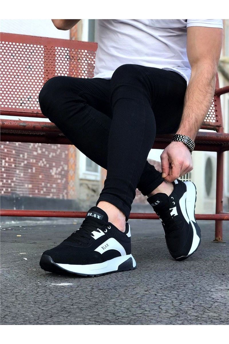 Мъжки спортни обувки WG204 - Черни с Бял #328402