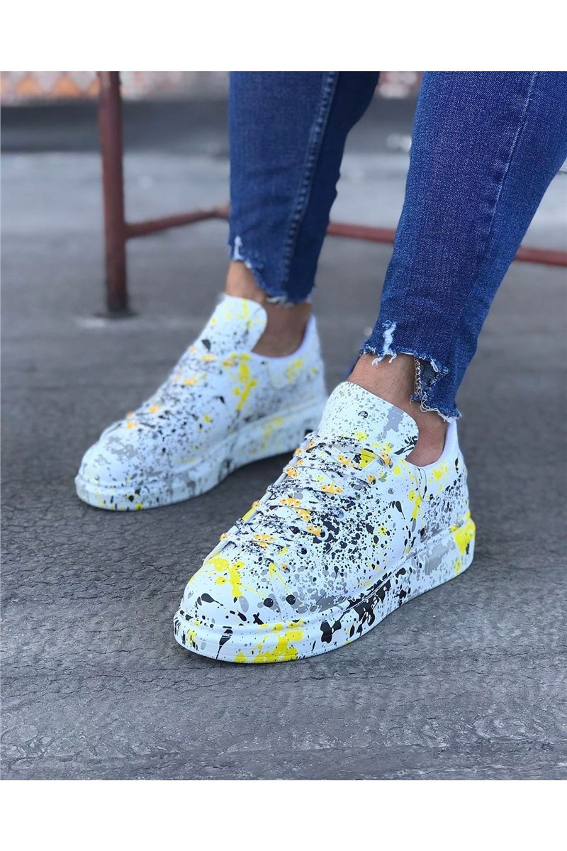 Muške svakodnevne cipele WG501 - Bijela sa žutom # 317105